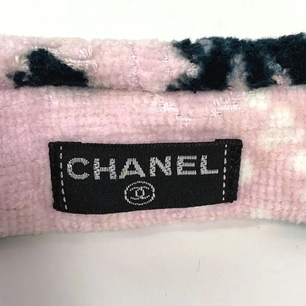 CHANEL pile CC CC Mark hat visor Sun visor cotton pink/Black - Picture 4 of 16